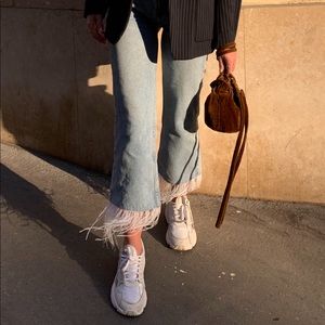 Feather detail jeans